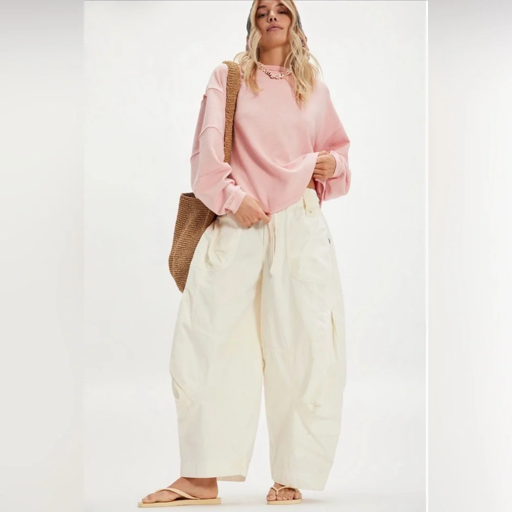 Free People We The Free Total Eclipse Tee, Baby Pink/Blossom, Relaxed Fit, XL - Picture 3 of 5